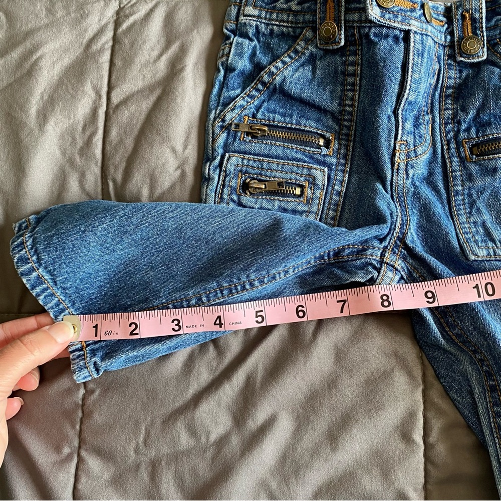 VTG Guess Baby Boy 6/9 Mo Denim Blue Jeans Zipper Pockets Snap Y2K 100% Cotton - Picture 12 of 16